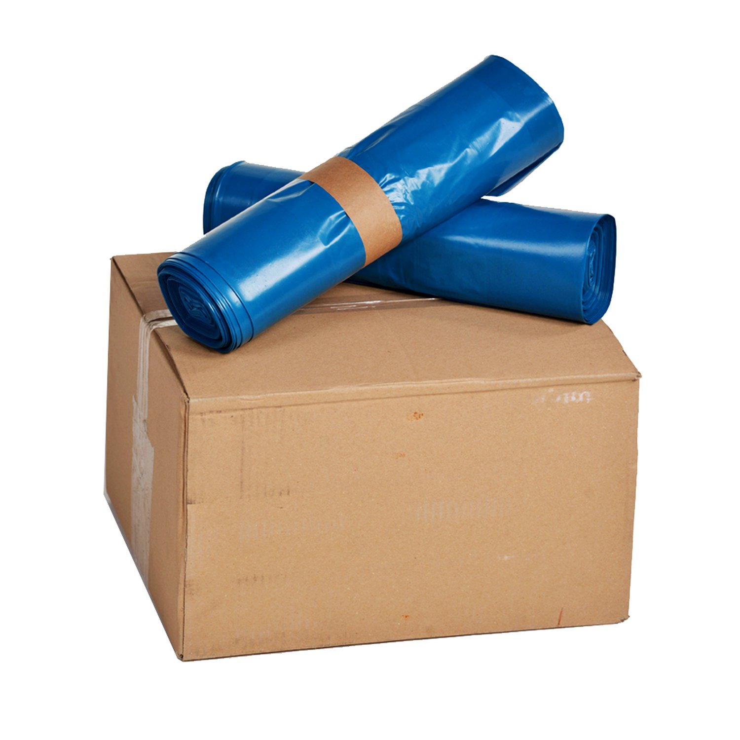 Container bag 240 l, LDPE recyclate, 40 mu, blue bag, no print, unperforated, without closing ribbon