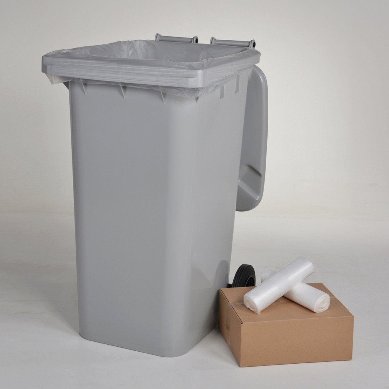 Container bag 240 l, LDPE recyclate, 30 mu, transparant, no print, perforated detail 2