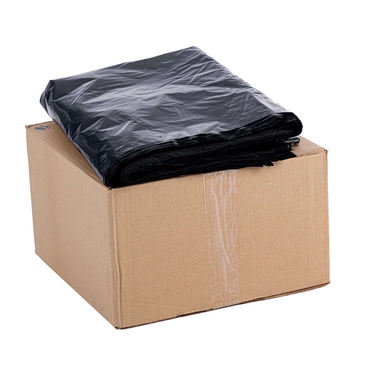 Palletbox bag 670 l, LDPE recyclate, 45 mu, black bag, no print, unperforated, without closing ribbon