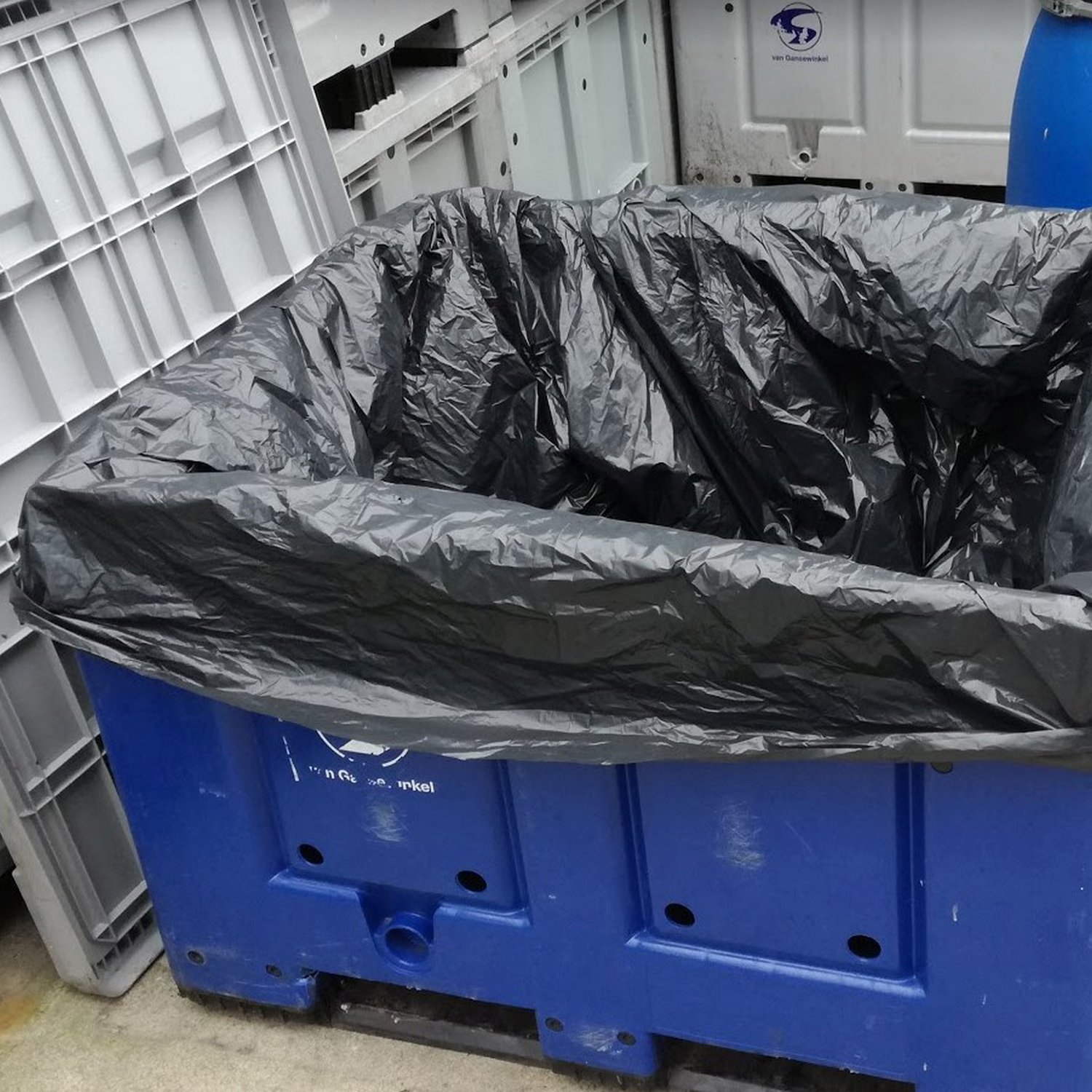 Palletboxzak 670 liter, LDPE recyclaat, 45 mu detail 2