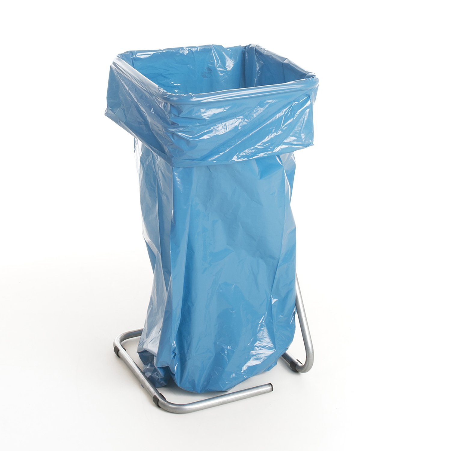 Waste bag 120 l, LDPE recyclate, 35 mu, blue bag, no print, unperforated, without closing ribbon detail 2
